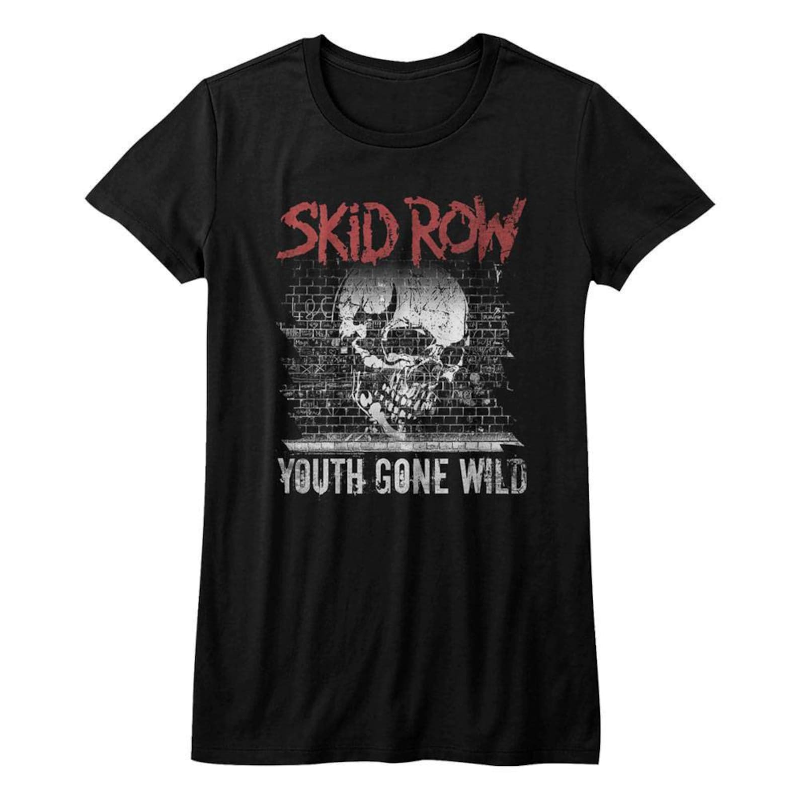 Skid Row Graffiti Gone Wild Black Junior Women s T-Shirt S