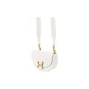 Chloe Marcie Snap Closure Half-Moon Shape Smooth Calfskin And Lambskin Flap Shoulder Crossbody Mini Bag Women Bags White CHC23-AP847K82-110