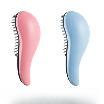 Set di 2 spazzole per capelli annodati in materiale PP, colore solido minimalista, adatte per capelli bagnati e asciutti