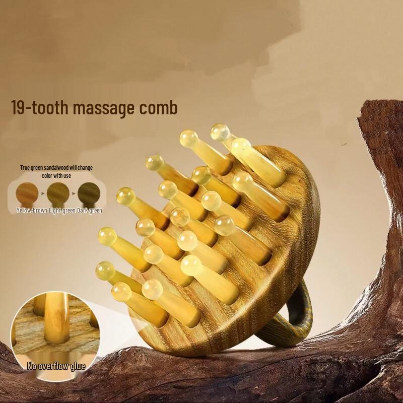 Green Sandalwood Head Meridian Massage Comb