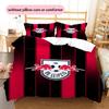 RasenBallsport Leipzig Pattern Bedding Quilt Set  Home Decoration  Gift (1 * duvet cover + 2 * pillowcase  without core)