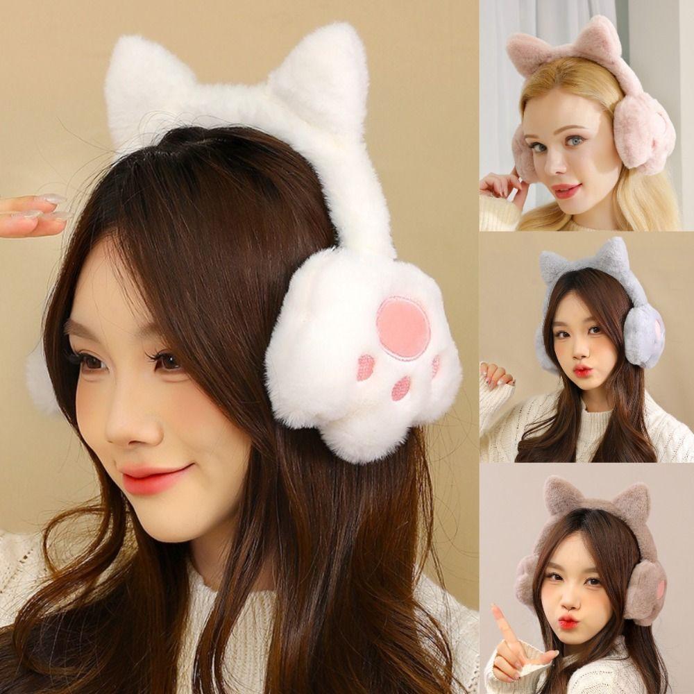 

Мультяшные плюшевые уши, милые складные наушники-наушники, зимние теплые наушники для взрослых