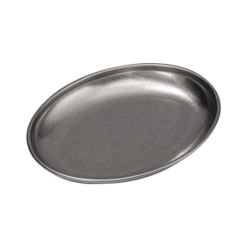 Retro stainless steel oval plate, denier plate, deepened egg plate, old industrial style barbecue  snack plate, vegetable