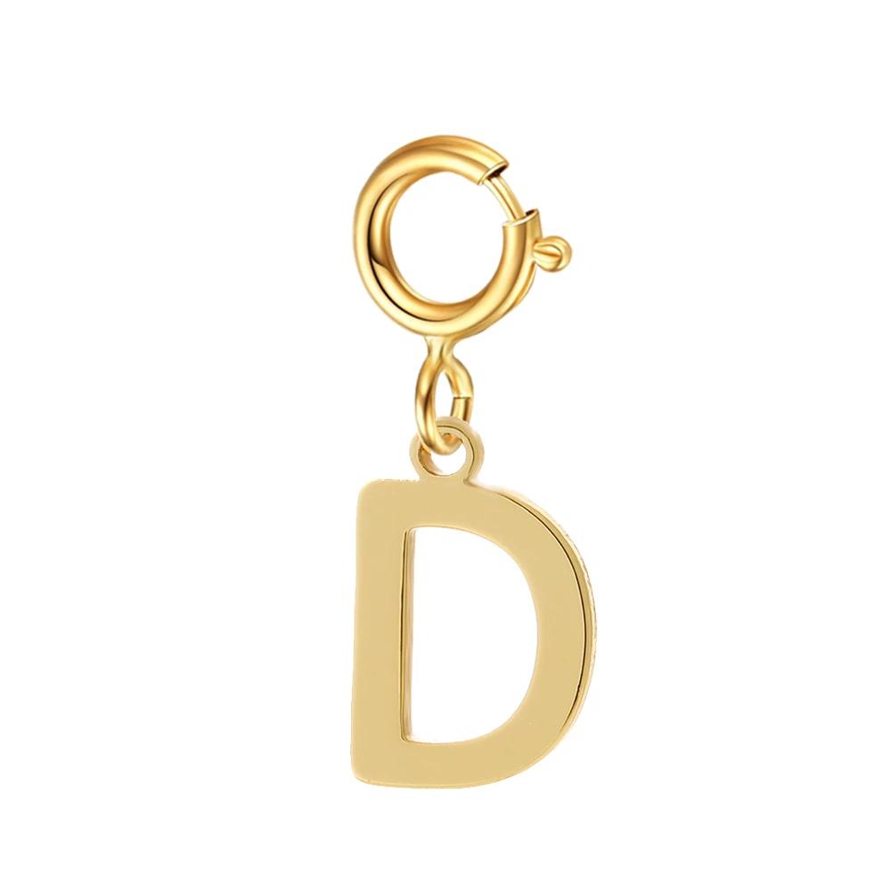 spring buckle Letter Charms Pendant initial charms pendant for Women Necklace earring Zircon keychain DIY accessories Wholesale