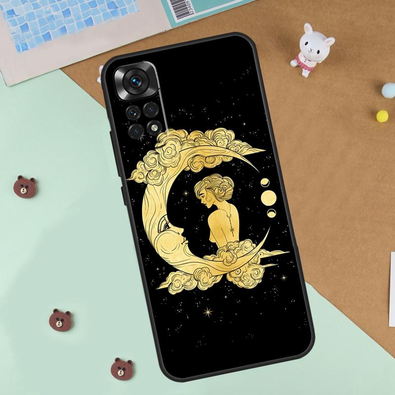 Sun Moon Art Case For Xiaomi Redmi Note 14 13 12 9 10 11 Pro 10S 11S 12S Cover For Redmi 13C 10C 12C 14C