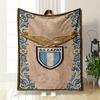 "S.S. Lazio Logo with Ornate Border" Patterned Blanket, Flannel, Suitable for All Seasons, Home Decor, Warm and Cozy