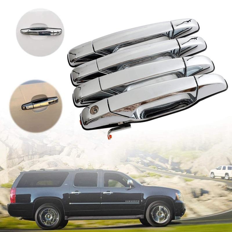 4pcs Outside Exterior Door Handle Front Rear Left Right for Chevrolet Silverado Tahoe GMC Sierra Yukon Cadillac Escalade Pickup