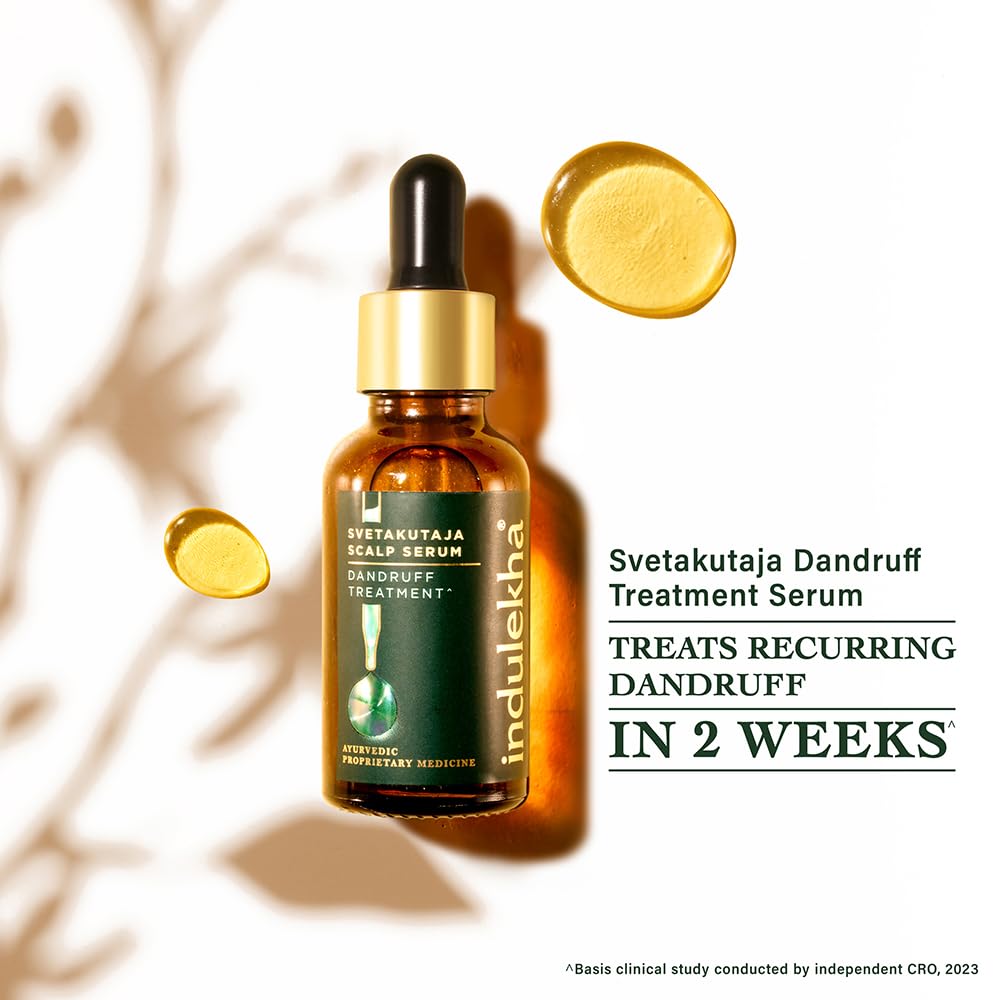 Indulekha Svetakutaja Anti Dandruff Scalp Serum 30ml | Ayurvedic Hair Care Solution For Itchy Scalp, Dryness Relief And Healthy Scalp Barrier Support