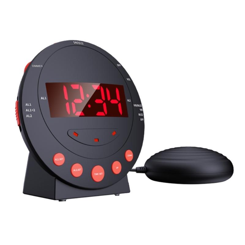 Extra Loud Alarm Clock Vibrating Alarm Clock with Bed Shaker for Heavy Sleeper Large LED Display Digital Bedroom Clock