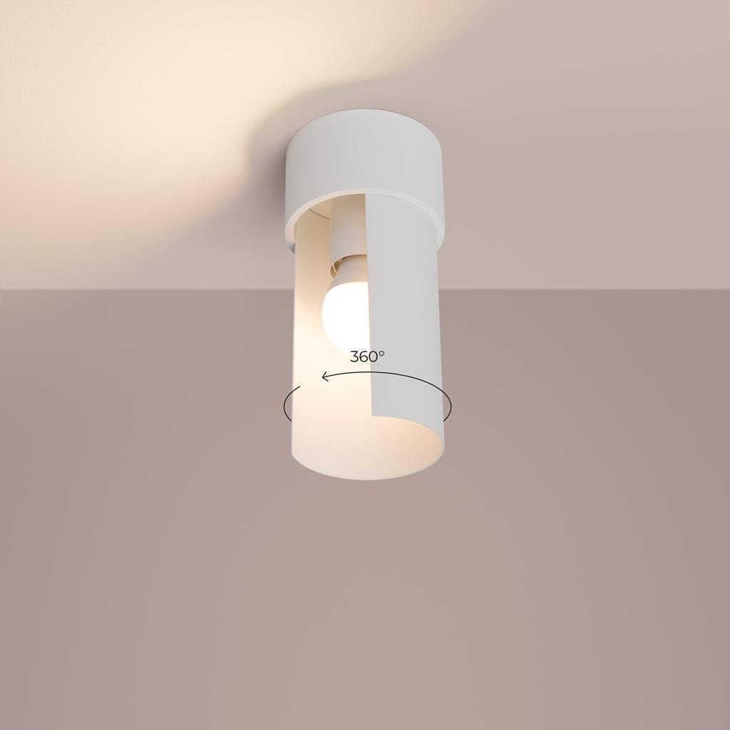 Spot Sufitowy Nowoczesny Biały Okrągły Ø10Cm Obrotowy Klosz Do Kuchni Przedpokoju 1Xe27 15W Flash Sollux Lighting