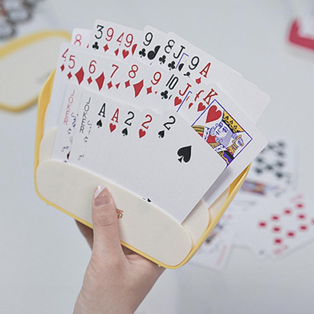 1-4PC Plastic Hands-Free Poker Rack with Foldable Stand Playing Card Organizer 3 Layer Card Display Holder Portable Poker Rack