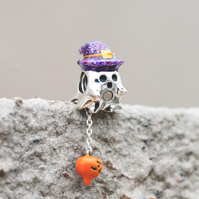 Brand New Copper Metal All Saints' Day Skull Bat Spider Pendant Bead Component Trinket Bead Component Compatible With Authentic Original Charm Bead