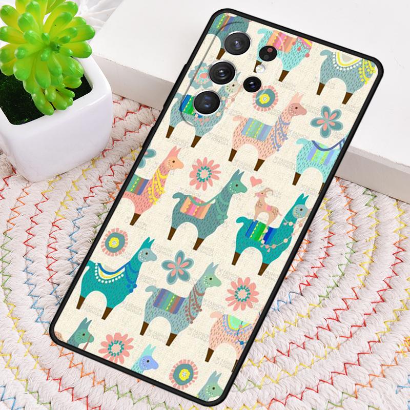 Kawaii Cute Llama Alpaca Silicone Phone Case For Samsung Galaxy note 10 pro S26 S25 S24 S23 S22 S21 Plus S25Ultra Capa Cover