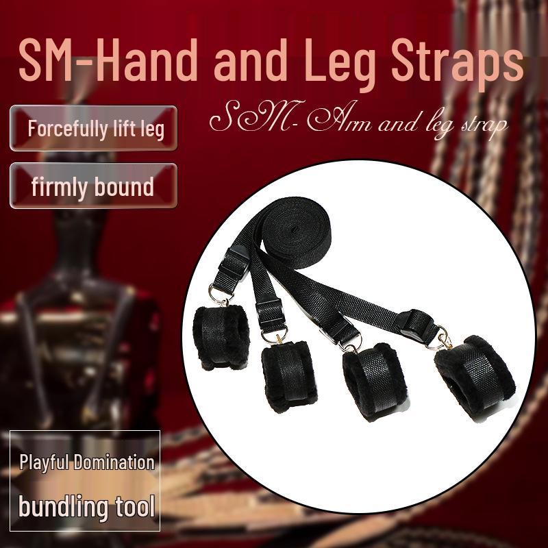 Bondage Door Restraint Strap and Handcuffs Set
