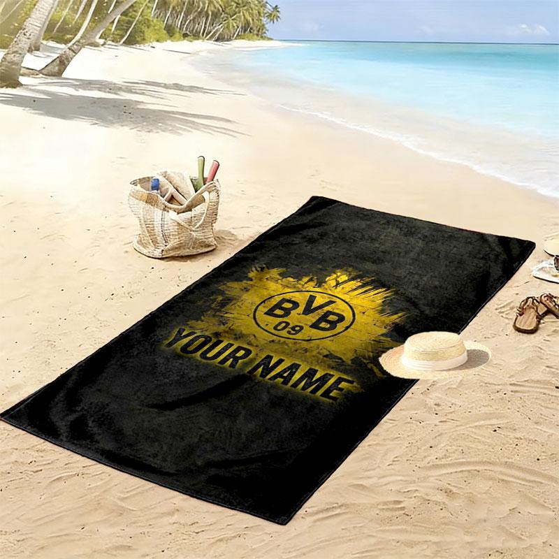 Borussia Custom Name Print Beach Towel, Large Soft Quick Dry Towel for Beach Camping Swimming