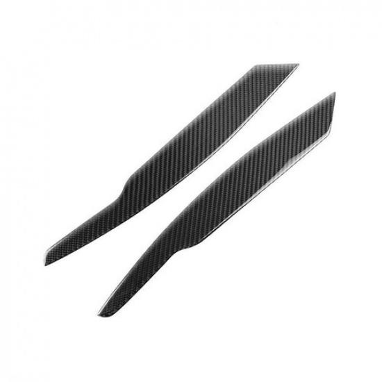 Pair Car Carbon Fiber Headlight Eyebrow Trim Cover For Passat B6  2005-2010