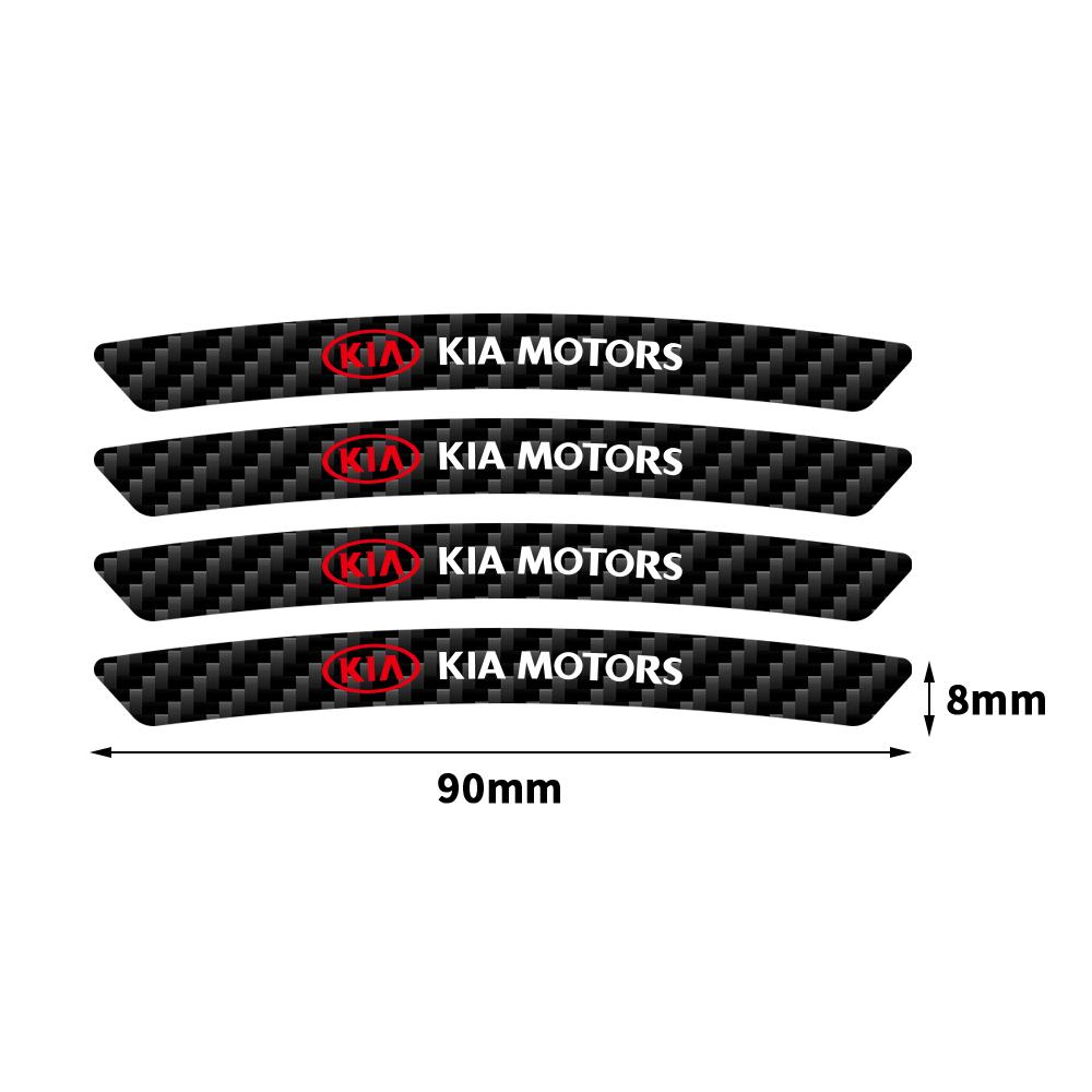 4Pcs Carbon Fiber Car Wheels Rim Sticker Decoration Vinyl Decal For Kia Rio Sportage Cerato Soul Sorento Picanto Ceed Optima K3