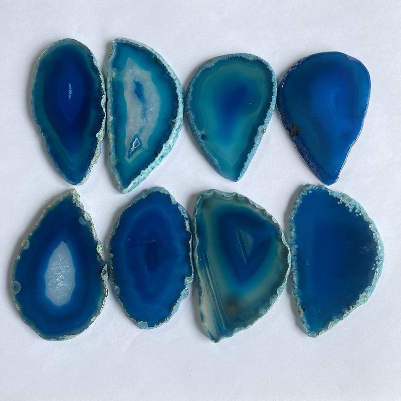 Factory Direct Natural Agate Slice Chandelier Wind Chime Pendant Red Yellow Blue Green Purple Crystal Agate Slices