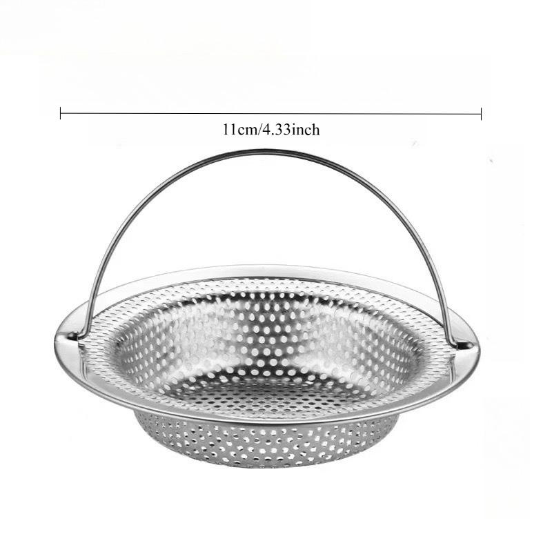 201 Stainless Steel Sink Filter with Handle Rust-proof and Mesh Filter, Suitable for Kitchen and Bathroom Sinks