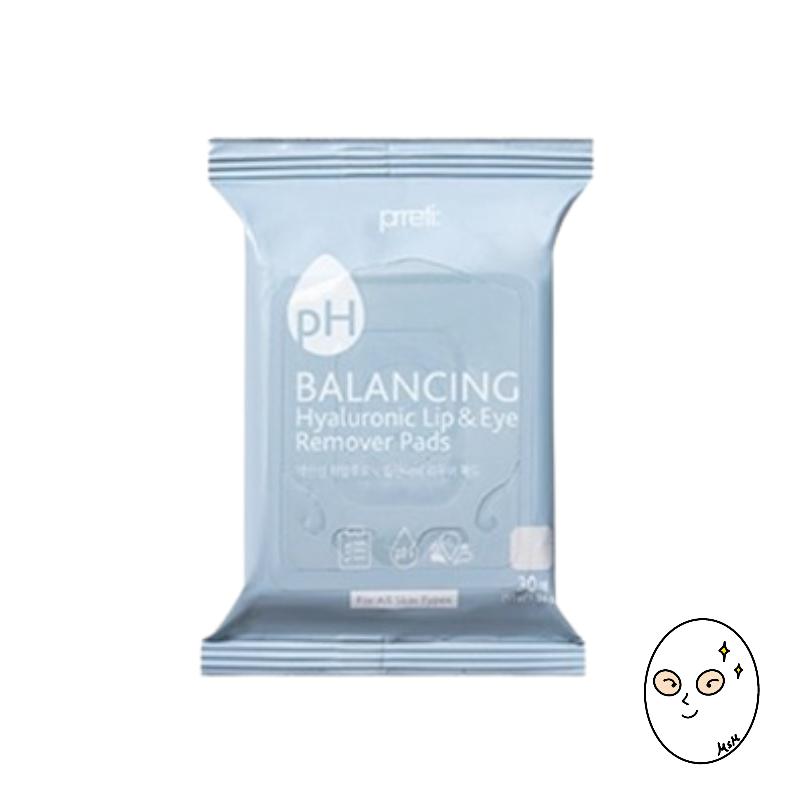 PRRETI pH-AUSGLEICHENDE HYALURONISCHE LIP&EYE REMOVER PADS 30 BLATT 6 STÜCK