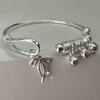 S999 Silver Bow-shaped Bracelet, Fashionable Open Bracelet, Adjustable Bracelet Suitable for Women, Anniversary, Valentine's Day, Mother's Day,