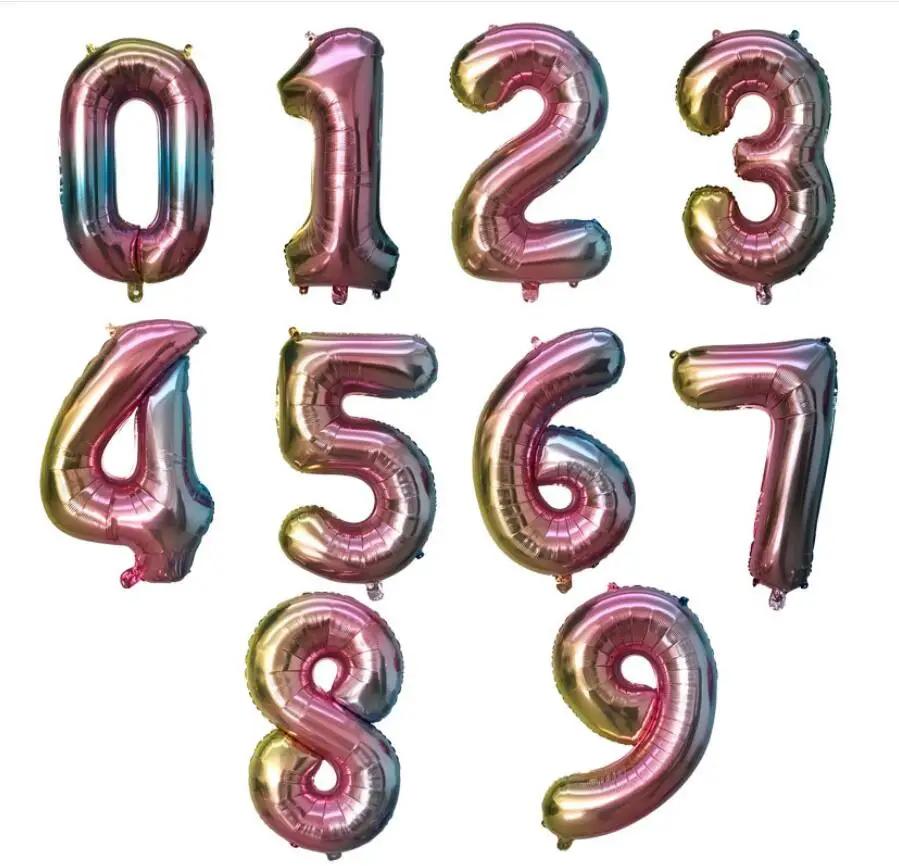 16 32 Inch Foil Birthday Balloons Number Ballon Figures Wedding Happy Birthday Party Decorations Kid Baloons Birthday