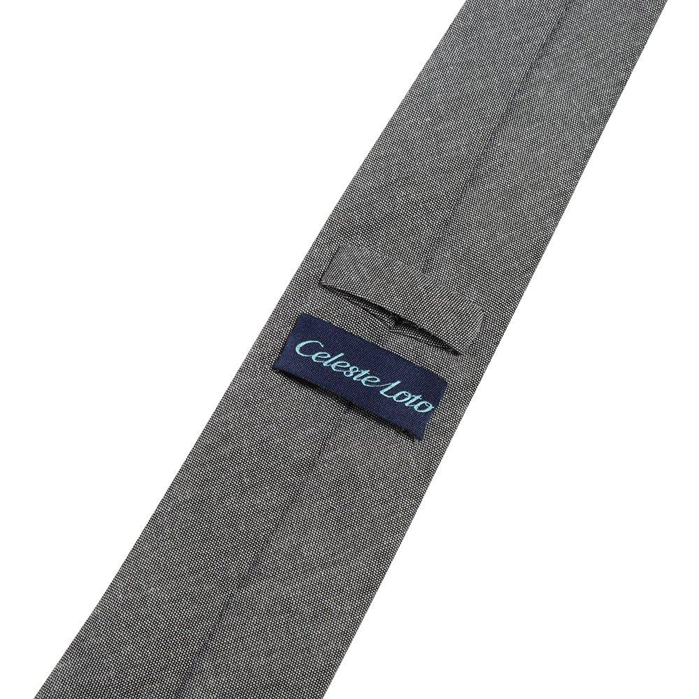 [Celeste Loto] Brand Necktie, Available In 8 Colors, Oxford Fabric, Black.