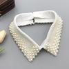 Elegant Pearls Beaded Bib Faux Collar Half Shirt for Women Lapel False Collar Detachable Collar Neckline Choker Necklace