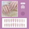 Purple Cat Eye False Nails With Chain Decor 24 Pcs Long Pointed Acrylic Press On Nails For Women Daily Party Wedding Wear