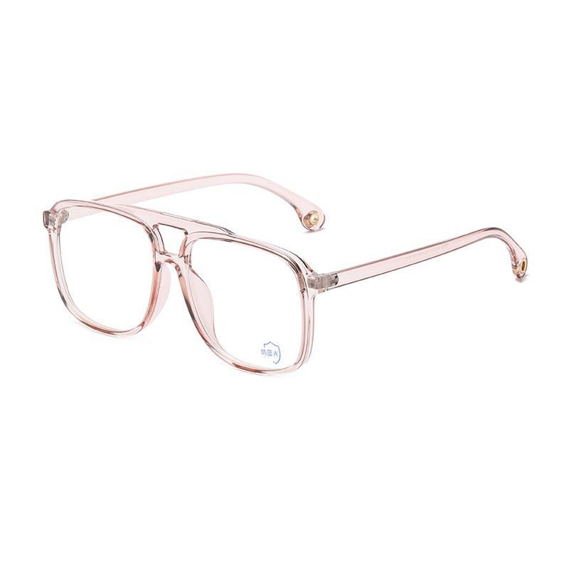 Large Frame Tr90 Myopia Glasses Frame, Men'S And Women'S Double-Beam Flat Glasses, Computer Radiation Anti-Blue Light Glasses Frame, High Quality