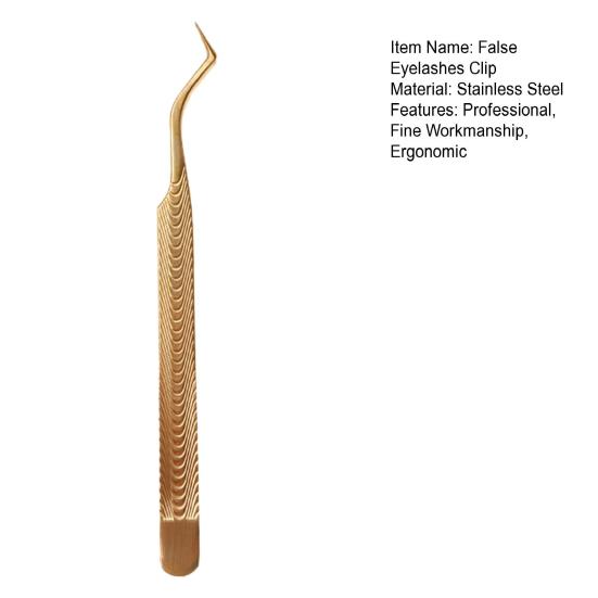 Yousheng Nail Art Clip Good Elasticity Anti-static Non-slip Tight Bite Stainless Steel Fish Stripe High Precision Eyelash Tweezer Makeup Supply