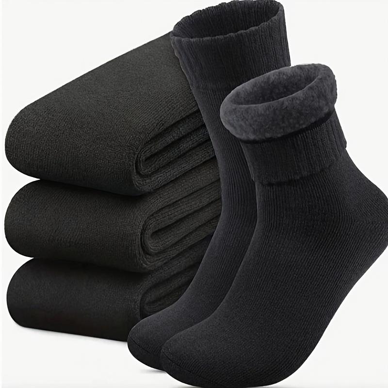 3pcs Thickened Cashmere Cloth Mid ,calf Cotton Socks , Warm And Cold ,proof Men's Mid ,calf Thermal Socks