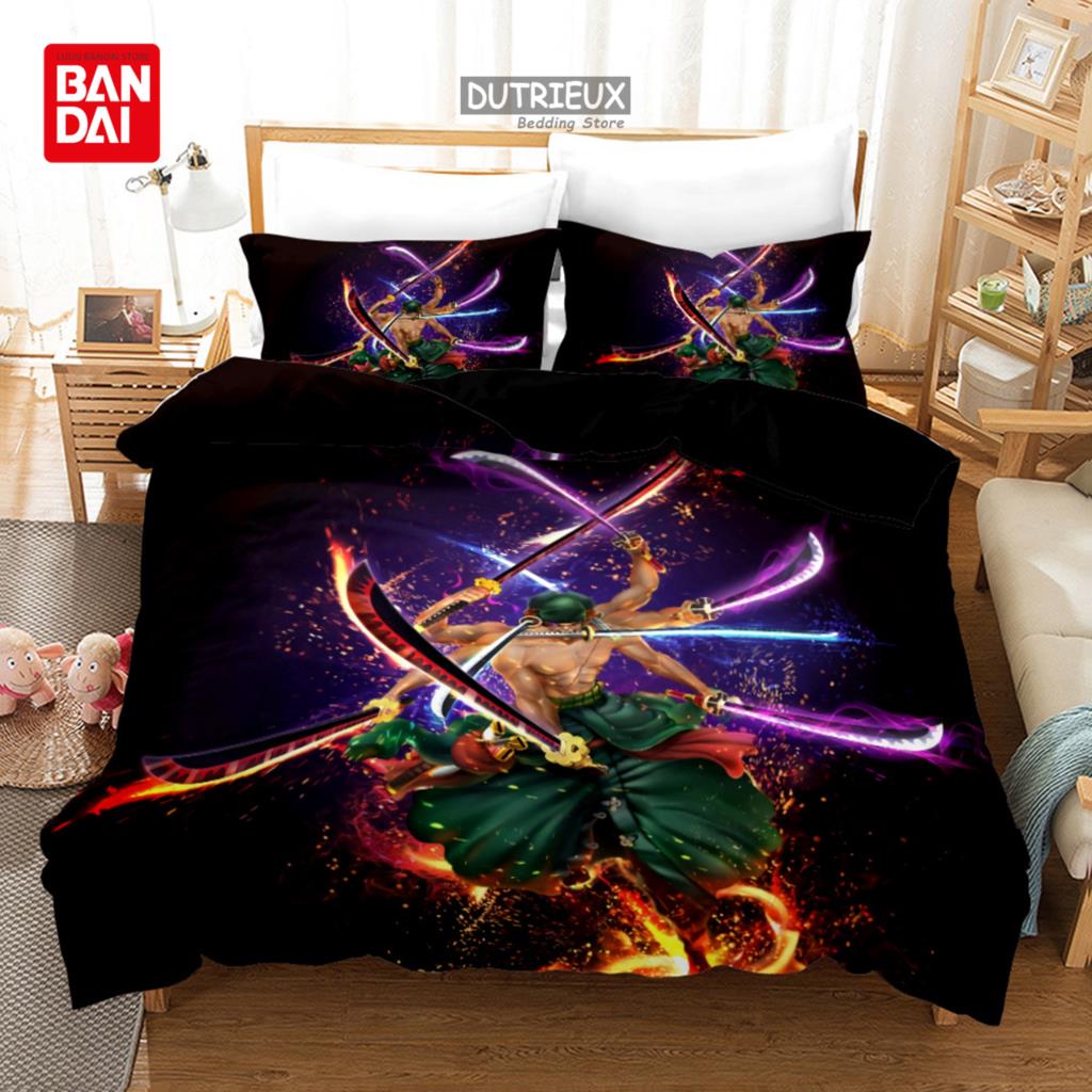 

Bandai Cartoon Anime 3D Printed Bedding Set for Children Boys Gift One Piece Duvet Cover PillowCases Single Queen King Size 135x200cm