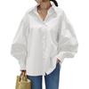 HuuMeNEIDOO Long Sleeve Solid Puff Sleeve Dress Loose Plus Sizes Perfect for and Fall Women's Blouse, Color, Shirt, Stylish, Lightweight, Slimming,