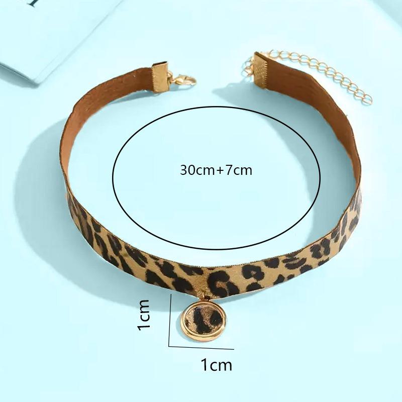 Autumn and Winter Niche Personality Collar Necklace Leopard Print Premium Spice Girl Necklace