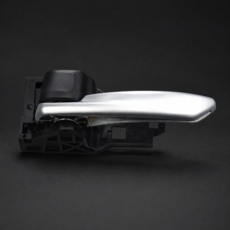 Clip-Mount Interior Door Handle Assembly 6920602380C0 for 2020-2024 Hiace with Silver Lever and Textured Black ABS Housing Frame