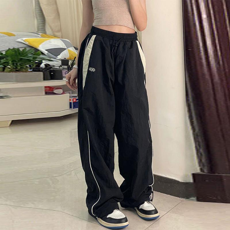 Y2k Широкие брюки-карго женские повседневные свободные брюки на шнурке уличная одежда — фото 6