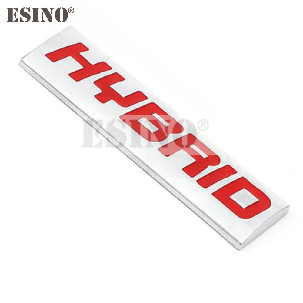 Car Styling Hybrid 3D Rear Trunk Metal Chrome Zinc Alloy Emblem Badge Decal for Toyota Corolla Camry Prius Prado RAV-4 Tundra EA8