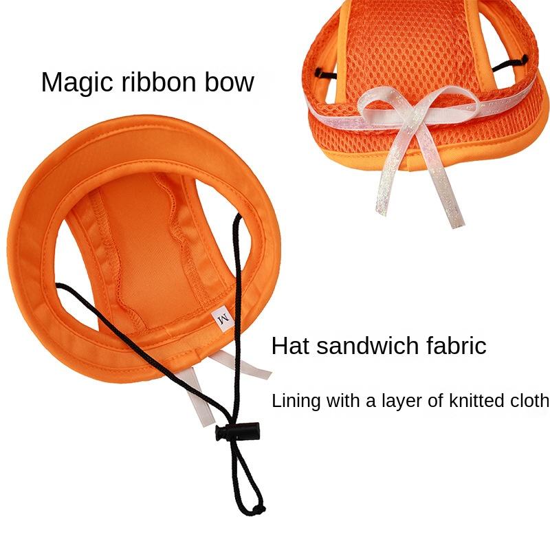 Summer Breathable Thin Section Pet Hat Adjustable Rope Cats and Dogs Leak Ears Dog Sun Hat Supplies