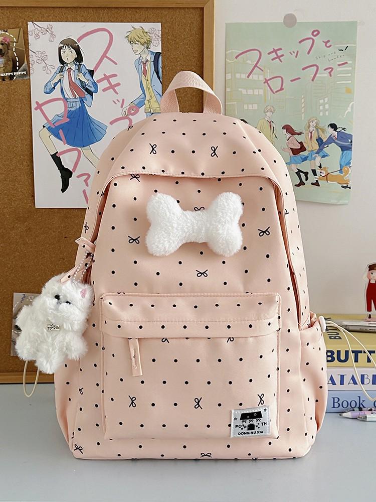 Polka Dot Bow Backpack for Girls - Versatile, High-Value School Bag for Middle & High School Students