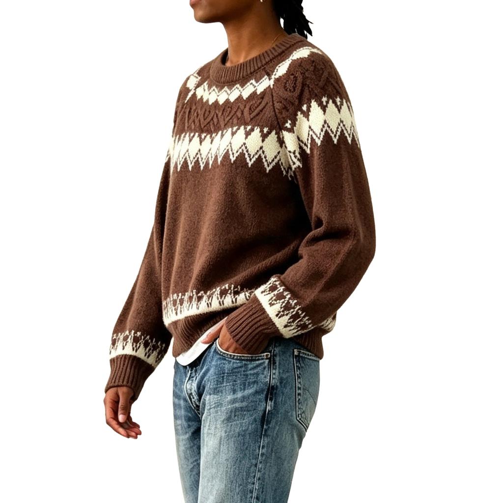 Women's Cardigan Sweater, Round Neck Button-Front Knit, Retro Loose Fit Fall Winter Outerwear