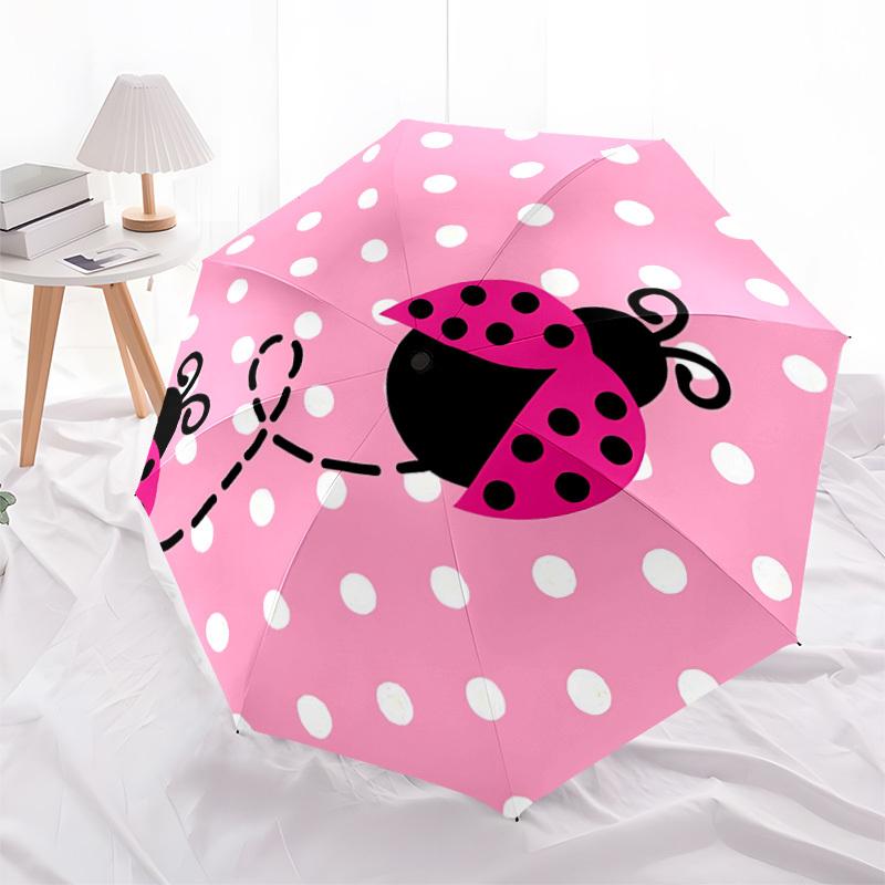 1pc Ladybug Polka Dot Automatic Opening/Closing Umbrella with Operation & Windproof Canopy - Folding Design, Holiday Gift yy260225105