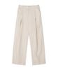 NOISE Linen Slit Elastic Waist Pants - Natural