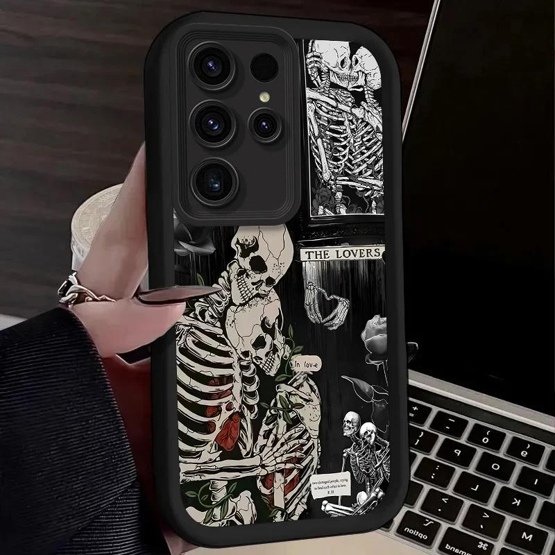 Cool Creative Heart Skull Case For Iphone 17 16pro 15pro14 13 12 11 12pro 13pro Max 14plus Silicone AntiFall Protective Cover