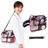 MOSABRUKI Medical Nurse Multifunctional Adjustable Waist Bag with Extension Multiple Clear Card for Work Pouch, Bag, Belt, Pockets, Slots, (Pink)