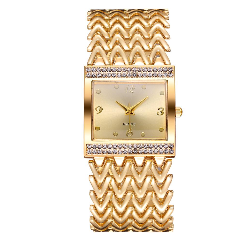 

Luxury Golds Ladies Bracelet Watch Hot Fashion Simple Square Diamond Female Quartz Watches Stainless Steel Women Clock Dress золотой