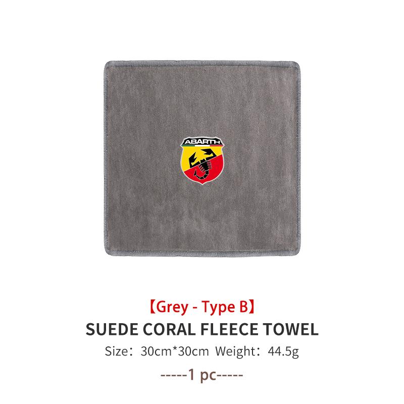 For Abarth Microfiber Towel Car Drying Towel Auto Plush Wash Towel Car Cleaning FR FIAT 500 Doblo Tipo Panda Ducato Punto Stilo