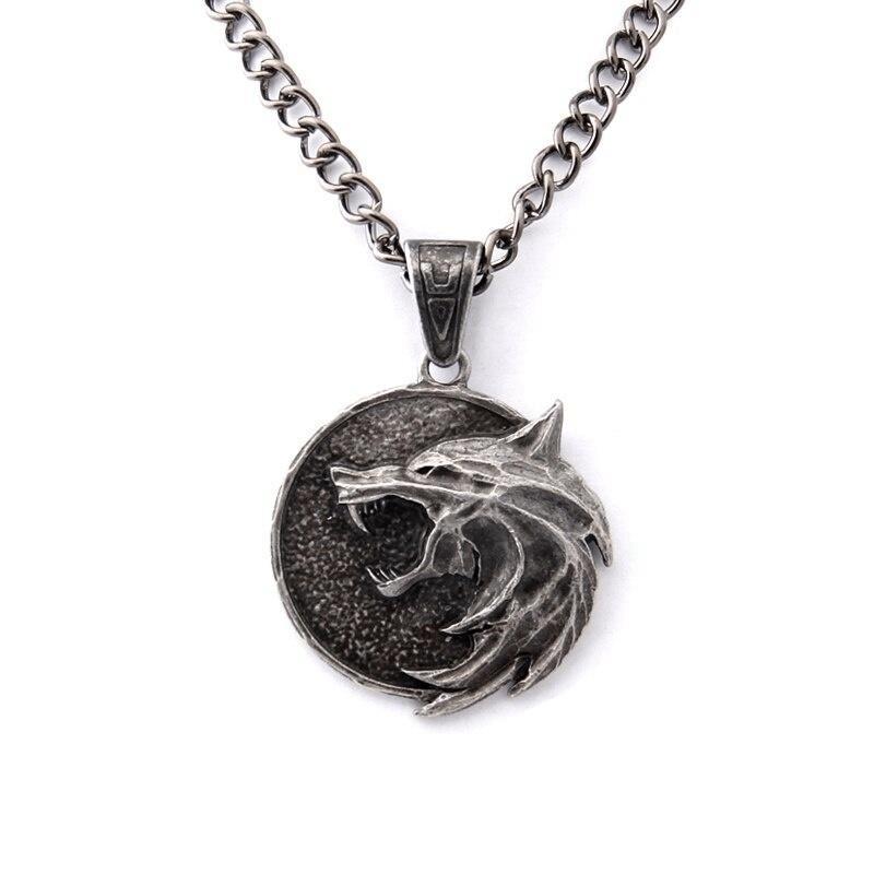 New Arrival The Wizard Wolf Head Pendant Necklace for The Witcher 3 Geralt with A The Wild Hunt 3 Figure TV