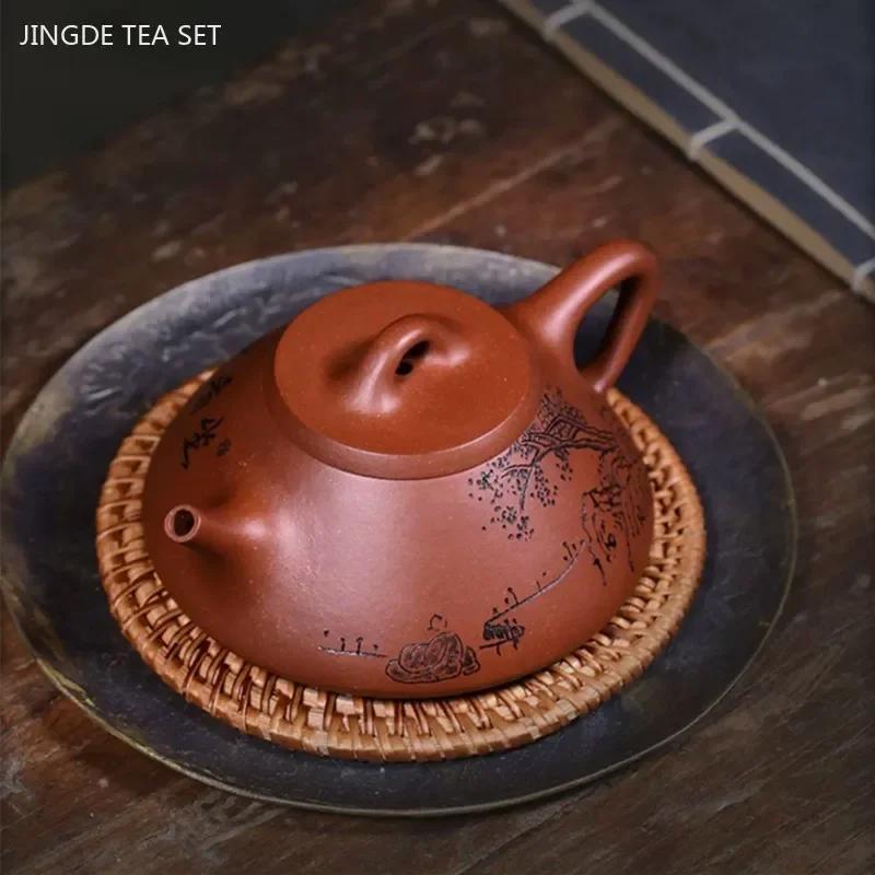 200ml Hochwertige Yixing Lila Ton Teekanne Meister Handgefertigt Steinschaufel Kessel Benutzerdefinierter Schönheits Tee-Infuser Chinesisches Zisha Teegeschirr