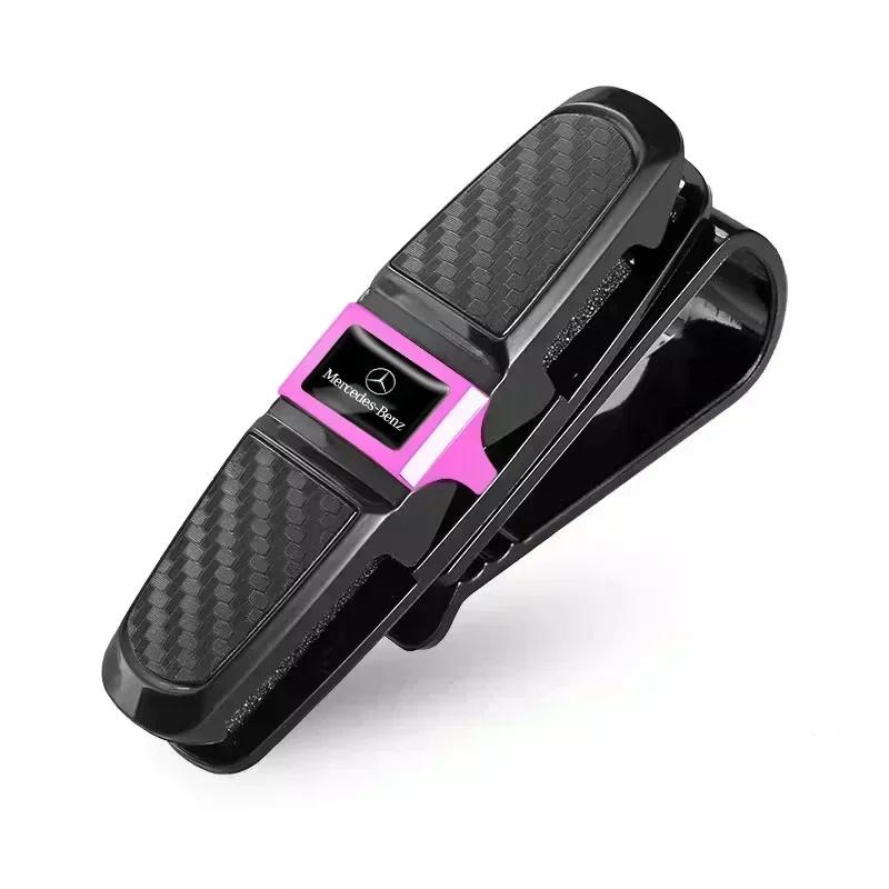 VVKQ9 ABS Glasses Clip Car Sun Visor Card Ticket Clamp Fastener For Mercedes Benz AMG GLE GLS CLS GLC CLA GLA GLK ML C197 R231 W167